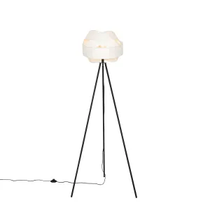 Moderní stojací lampa bílá - Látka