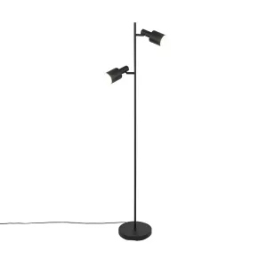Moderní stojací lampa černá 2-světla - Stijn
