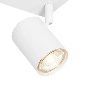 Moderní stropní svítidlo bílé 3-světelné nastavitelné obdélníkové - Jeana