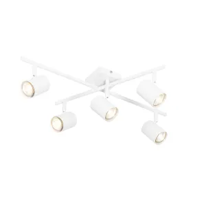 Moderní stropní svítidlo bílé 5-ti světelné nastavitelné čtvercové - Jeana