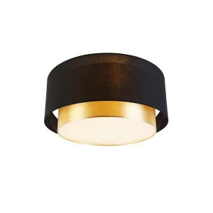 Moderní stropní svítidlo černé se zlatým 50 cm 3-světlo - Drum Duo #2126637