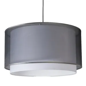 Moderní závěsná lampa se stínidlem černá/bílá 45/25 - Duo