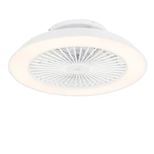 Chytrý stropní ventilátor bílý vč. LED s dálkovým ovládáním - Deniz