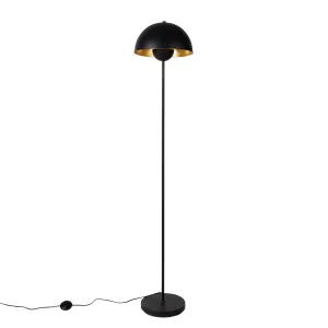 Chytrá stojací lampa černá se zlatou včetně Wifi A60 - Magnax
