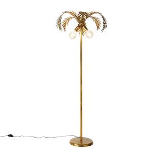 Vintage stojací lampa zlatá 2-světlo - Botanica #2125060