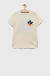 Dětské bavlněné tričko Quiksilver béžová barva, s potiskem #5520543