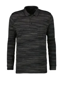 Nadměrná velikost: Ragman, Hladké polo tričko s dlouhým rukávem, z micropima bavlny černá
