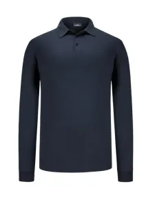 Nadměrná velikost: Ragman, Polo tričko s dlouhým rukávem, z měkké pima bavlny Námořnická Modrá