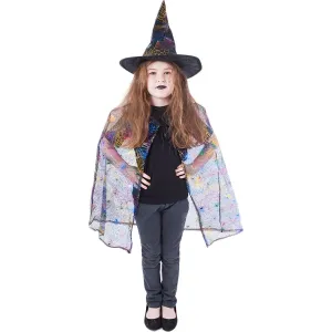 RAPPA - Dětský plášť s pavučinou čarodějnice s kloboukem