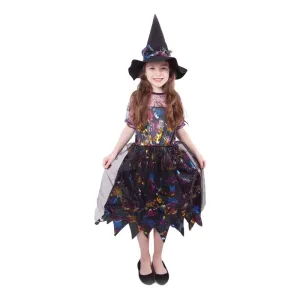 RAPPA - Dětský kostým čarodějnice barevná (S)