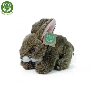 RAPPA Plyšový králík hnědý ležící 17 cm, Eco-Friendly