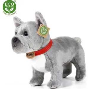 RAPPA - Plyšový pes buldoček šedý 30cm ECO-FRIENDLY