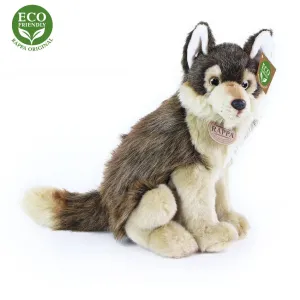 RAPPA - Plyšový vlk sedící 28 cm ECO-FRIENDLY