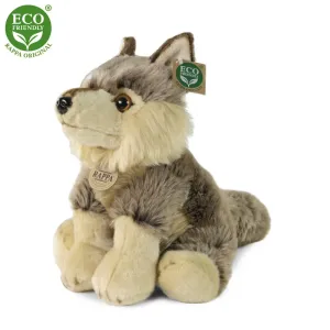 RAPPA - Plyšový vlk sedící 30 cm ECO-FRIENDLY