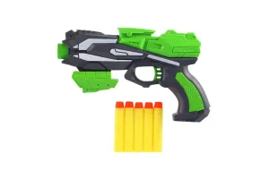 RAPPA - Pistole na pěnové náboje 20x14cm plast a 5ks nábojů zelená na kartě