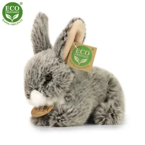 RAPPA - Plyšový králík tmavě šedý ležící 17 cm ECO-FRIENDLY