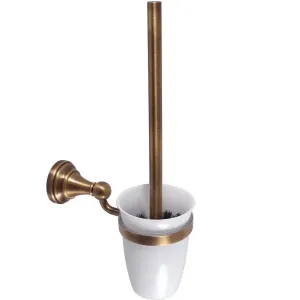 SLEZAK-RAV WC štětka, miska keramika, stará mosaz (bronz) Koupelnový doplněk MORAVA RETRO, Barva: stará mosaz MKA0500SM