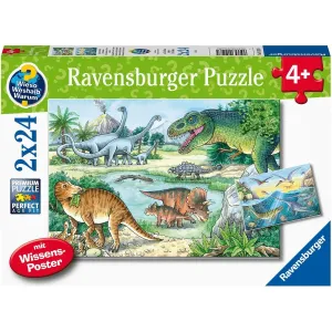 Ravensburger Puzzle 051281 Dinosauři 2x24 dílků