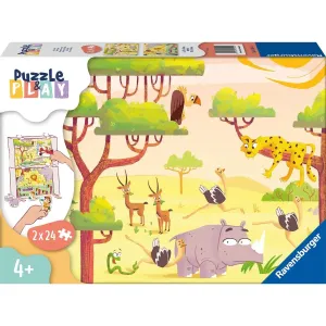 Ravensburger puzzle 055944 Puzzle & Play Dobrodružství na safari 2x24 dílků