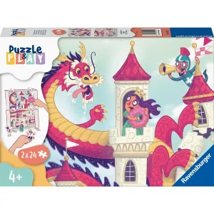 Ravensburger puzzle 055951 Puzzle & Play Drak na zámku 2x24 dílků