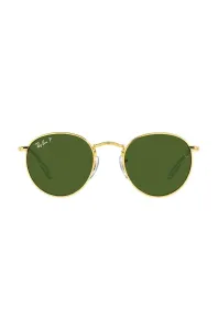 Dětské sluneční brýle Ray-Ban Round Kids zelená barva, 0RJ9547S-Polarized