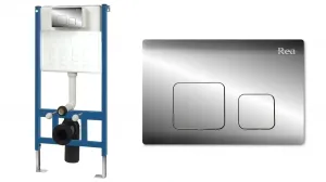 REA Podomítkový modul pro WC závěsné mísy s tlačítkem F Chrome KPL-90010