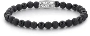 Rebel&Rose Korálkový náramek Black Rocks RR-60033-S 15 cm - XS