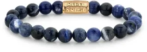 Rebel&Rose Korálkový náramek Midnight Blue Gold RR-80094-G 17,5 cm - M