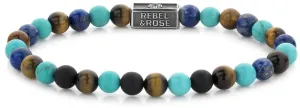 Rebel&Rose Korálkový náramek Mix Turquoise 925 RR-6S006-S 16,5 cm - S