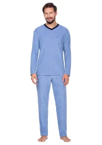 Pánské jednobarevné pyžamo s obrázkem 592/25 Regina Barva/Velikost: modrá / M