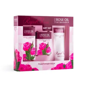 Dárkový set s růžovým olejem pro ženy - denní krém, mýdlo a sprchový gel Regina Roses