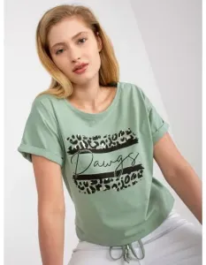 Dámské tričko s bavlněné plus size MANUELA pistáciové