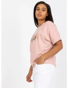 Dámské tričko z bavlny plus size CHANTE růžové