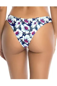 Modro-bílé květované plavkové kalhotky brazilského střihu Cheeky Brazilian Cut Bikini Hibiscus #4770981