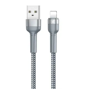 Kabel Remax Jany Alloy USB Lightning, 1 m, 2,4 A (stříbrný)