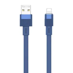 Kabel USB s bleskem Remax Flushing, RC-C001, 1m, (modrý)