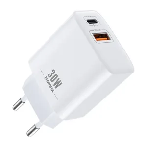 Síťová nabíječka Remax, RP-U82, USB, USB-C 30W (bílá)