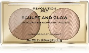 Revolution PRO Konturovací paletka Sculpt and Glow Desert Sky PRO (Contour And Highlight Palete) 4 g