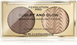 Revolution PRO Konturovací paletka Sculpt and Glow Savanna Nights PRO (Contour And Highlight Palete) 4 g