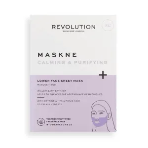 Revolution Skincare Zklidňující pleťová maska Maskne Calming & Purifying (Lower Face Sheet Mask) 2 ks
