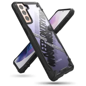 Ringke Fusion X Design pancéřové pouzdro s rámečkem Samsung Galaxy S21+ 5G (S21 Plus 5G) černé (Cross) (XDSG0053)