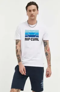 Bavlněné tričko Rip Curl bílá barva, s potiskem