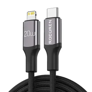 Kabel USB-C na Lightning Rocoren Retro Series 2 m (šedý)