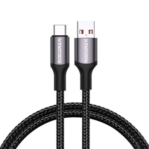 Kabel USB na USB-C Rocoren Retro Series 3A, 1 m (šedý)