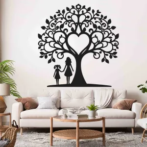 Rodinný strom ze dřeva na zeď - Matka a dcera