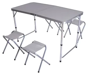 Rojaplast Kempingový set, stůl a 4 židle, 120 x 60 cm