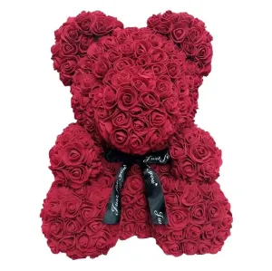 Medvídek z růží - tmavě červený 40 cm #2792192