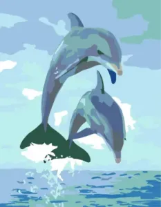 Malování podle čísel Rosa – 373 delfíni