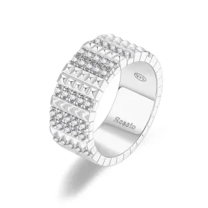 Rosato Blyštivý stříbrný prsten se zirkony Cubica RZCU57 58 mm