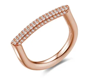 Rosato Moderní bronzový prsten se zirkony Bianca RZBI34 52 mm